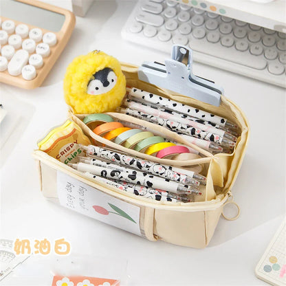 Aichashi BACK TO SCHOOL Pencil Case Large Capacity Pen Case Estuches Escolares Kalemlik Astuccio Kawaii Productos Japanese Stationery Trousse Cute Bags