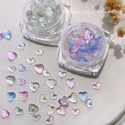 3d Nail Charms Art Love Heart Nail Rhinestones Natural Crystal Stone  DIY Nail Art Decorations  Nail Accessories