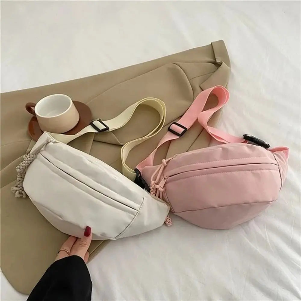 Aichashi Ladies Canvas Crossbody Bags Solid Color Women Sling Waist Pack Women's Chest Bag Waterproof Hiking Bag Handbags