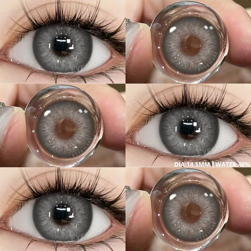 Aichashi 1pair Natural Color Contact Lenses for Eyes Gray Pupils Lens Blue Lenses Beautiful Pupil Yearly Makeup Green Eye Lenses