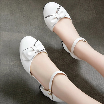 aichashi  -  Spring Women High Heels Mary Jane Pumps Party Wedding White Pink Beige Ankle Strap Buckle Bow Princess Cosplay Lolita Shoes