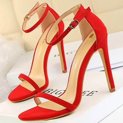 aichashi  -  Shoes New Suede Women Sandals Stiletto Heels 11cm 8 Cm Women High Heels Fashion Summer Sandals Women Pumps Kitten Heels