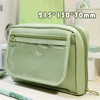 Aichashi BACK TO SCHOOL Large Capacity Pencil Case Kawaii Cute Pencil Cases Student Pen Case Big School Supplies Stationery Pencil Bags Box Pencil Pouch