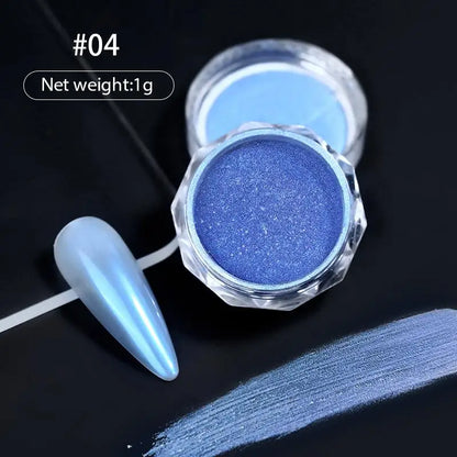 Aichashi Gradient Powder Pigment Pearl Rubbing on Nail Art Glitter Dust Aurora On Manicure Decoration Mirror Rubbing Neon Dust