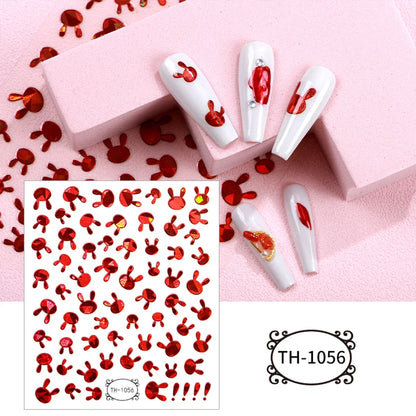 Aichashi Love Heart Nail Stickers Simple Heart Design Self-Adhesive Slider Letters Nail Art Decorations Stars Decals Manicure Accessories