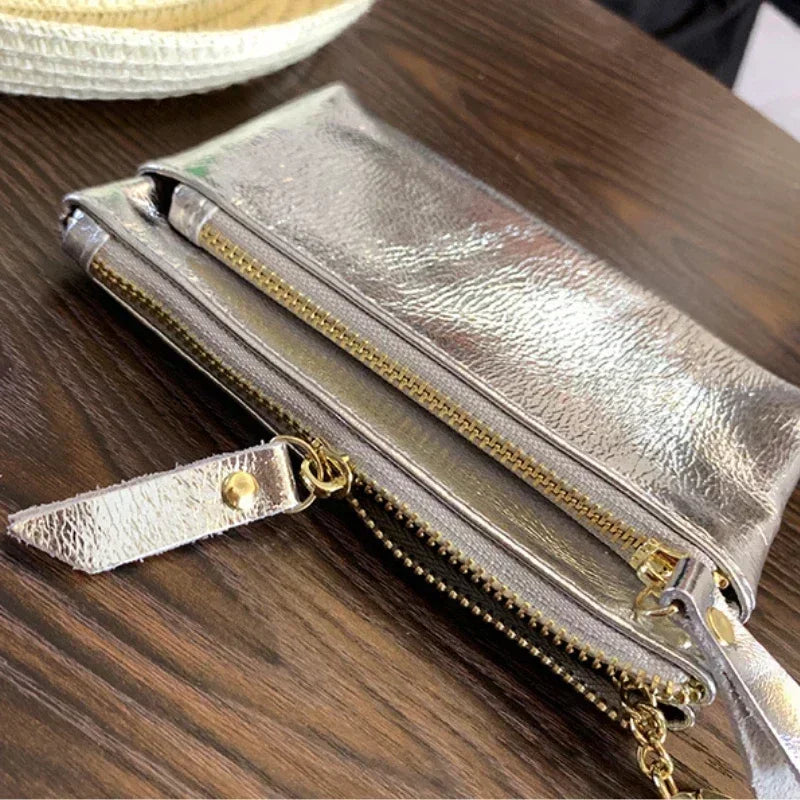 aichashi Women Clutch Mini Coin Purse Genuine Leather Wallet Credit Card Cash Holder Small Money Bag Female Zipper Storage Bags Pouch