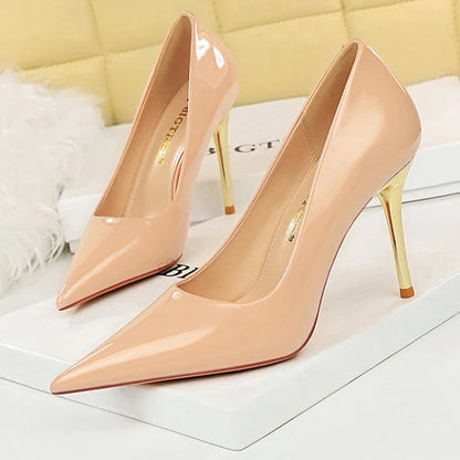 aichashi  -  Shoes Woman Pumps Patent Leather High Heels Shoes Women Occupation OL Office Shoes Stiletto Women Heels Plus Size 43