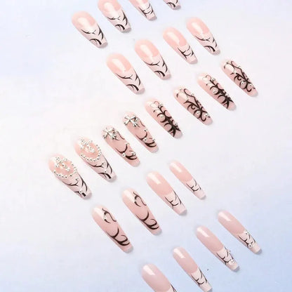 24-piece French Fake Nails+1 Piece of Nail Glue +1 Nail File