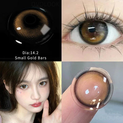 aichashi - 2PCS Beauty Brown Color Contact Lenses for Eyes Myopia Eye Color Lenses with Diopters Natural Pupils Mystical Blue Lens