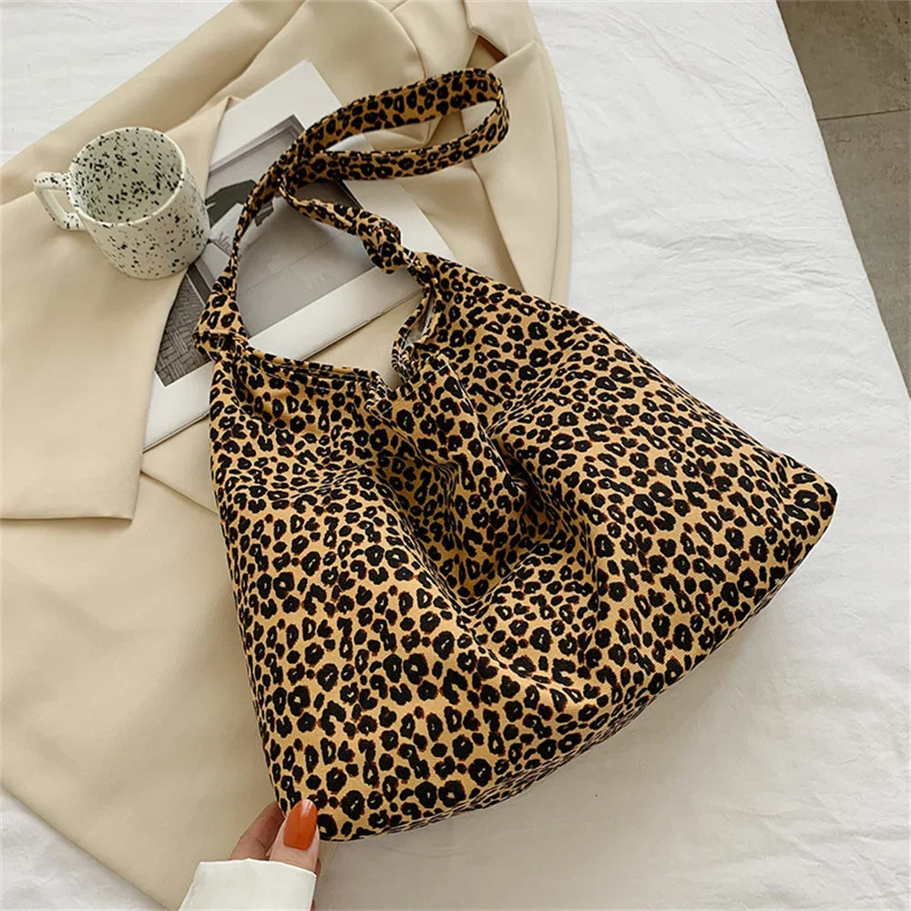 Aichashi Female Bags Totes Luxury Designer Handbags For Women Shopping Canvas Ladies Fashion Casual Leopard Shoulder Shopper Women'S Bag