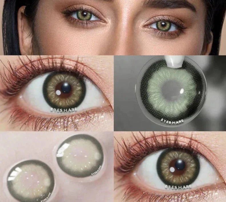 Aichashi 2pcs Natural Colored Contact Lenses For Eyes Blue Colored Contact Lens For Eyes Yearly Beautiful Makeup Contact Lenses