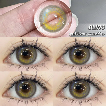 Aichashi 1 Pair Colorcon Korean Lenses Color Contact Lenses for Eyes Purple Lenses Blue Eye Lenses Brown Lenses Yearly Contacts