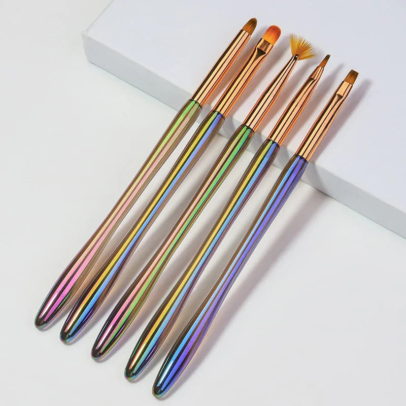 Colorful Nails Brush Nails For DIY Design Hulu Handle Pull Wire Pen Phototherapy Color Drawing Pen Nail Supplies Professionals