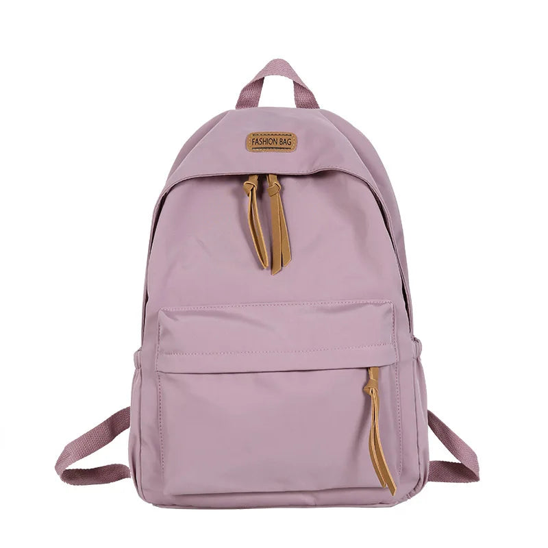 Aichashi BACK TO SCHOOL Schoolbag Female College Student N-style Solid Color Large-capacity Durable Simple Backpack, Junior High School College Backpack