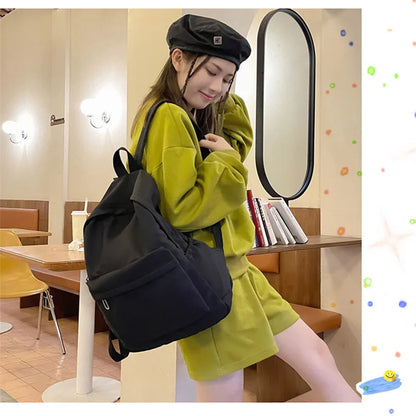 Aichashi BACK TO SCHOOL New Women's Backpack Large Capacity Travel Bag School Season New Students Casual Solid Color Mochila