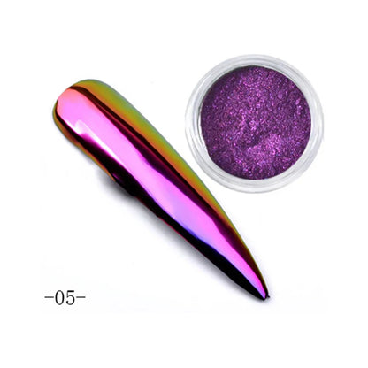 Aichashi Aurora Mirror Glitter Nail Art Powder Ice Chameleon Rubbing Pigment Dust Sparkly Charm Nails Design Accessory DIY Decorations