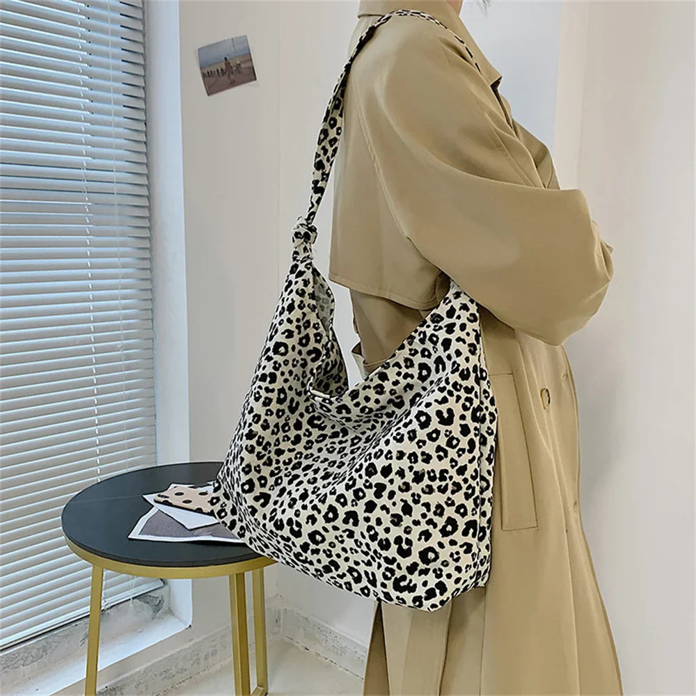 Aichashi Female Bags Totes Luxury Designer Handbags For Women Shopping Canvas Ladies Fashion Casual Leopard Shoulder Shopper Women'S Bag