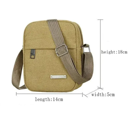 Aichashi Men's Fashion Canvas Small Bag Casual Men Mini Handbags Male Cross Body Shoulder Messenger Bags For Men Purses And Handbags