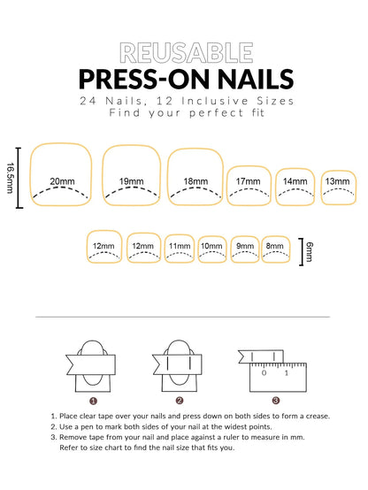 Aichashi 24pcs French False Toe Nails Full Cover Wearable Press on Toenails Ins Simple Square Head Artificial False Toenail Tips for Girl