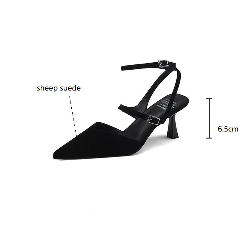 Aichashi New Sheep Suede Summer Sandals Pointed Toe Sandals Shoes for Women Handmade Women Sandals Zapatos De Mujer Gladiator Shoes