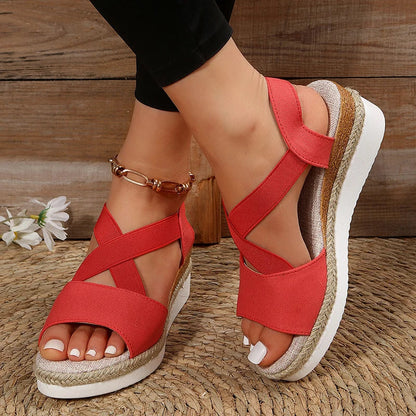 Aichashi Fashion Summer Wedge Sandals for Women Lightweight Platform Gladiator Shoes Woman Plus Size Non Slip Casual Sandalias Mujer