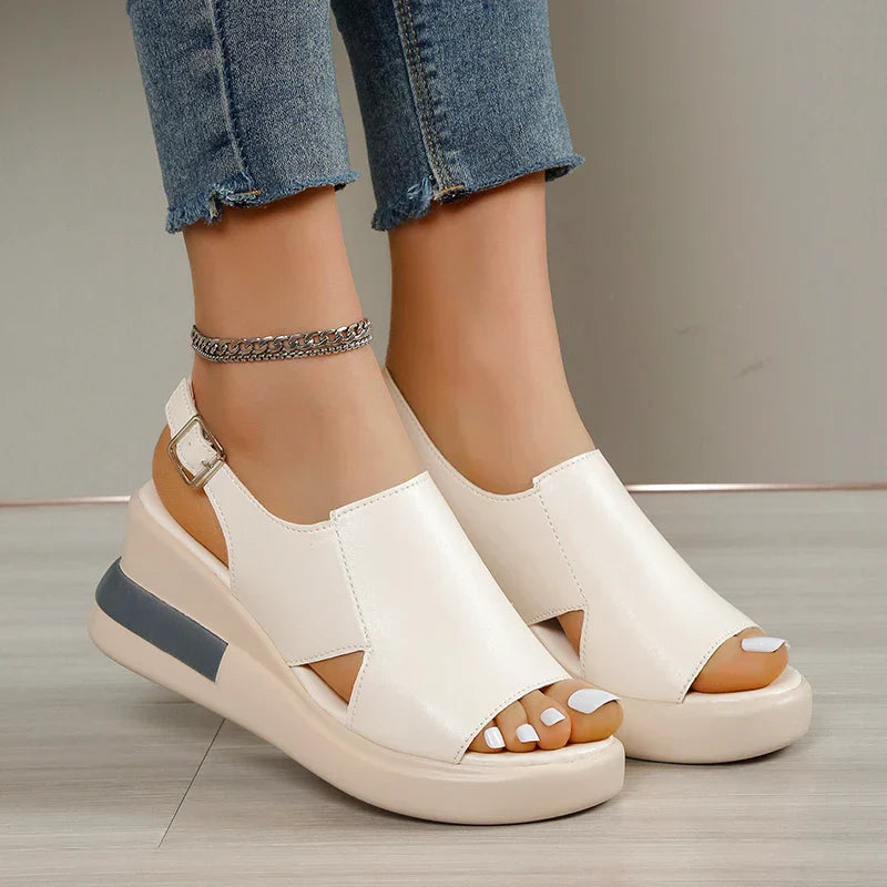 Aichashi Designs New Summer Wedge Platform Sandals Fashion Retro Roman Beach Shoes Ladies Casual Open Toe Soft and Comfortable