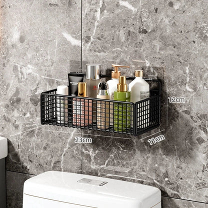 Aichashi Bathroom Storage Multifunctional Toiletries Metal Storage Non-perforated Storage Rack Bathroom Accessories Kitchen Storage