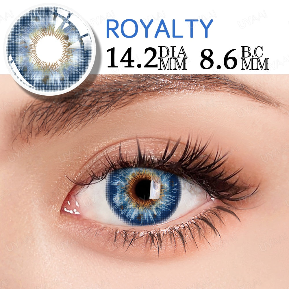 2Pcs/Pair Colored Contact Lenses Colorful Beauty Cosmetic Contacts Natural Color Lens Eye Contact Blue Lenses