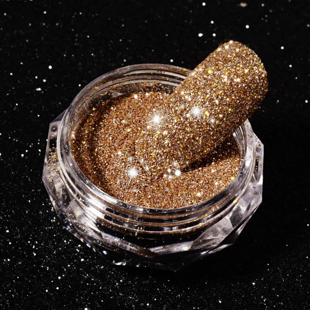 1Box Unicorn Holographic Nail Powder Silver Glitter Metallic Rub Dust Mirror Pigment Extra Fine Shiny Chrome For DIY Manicure*Y*