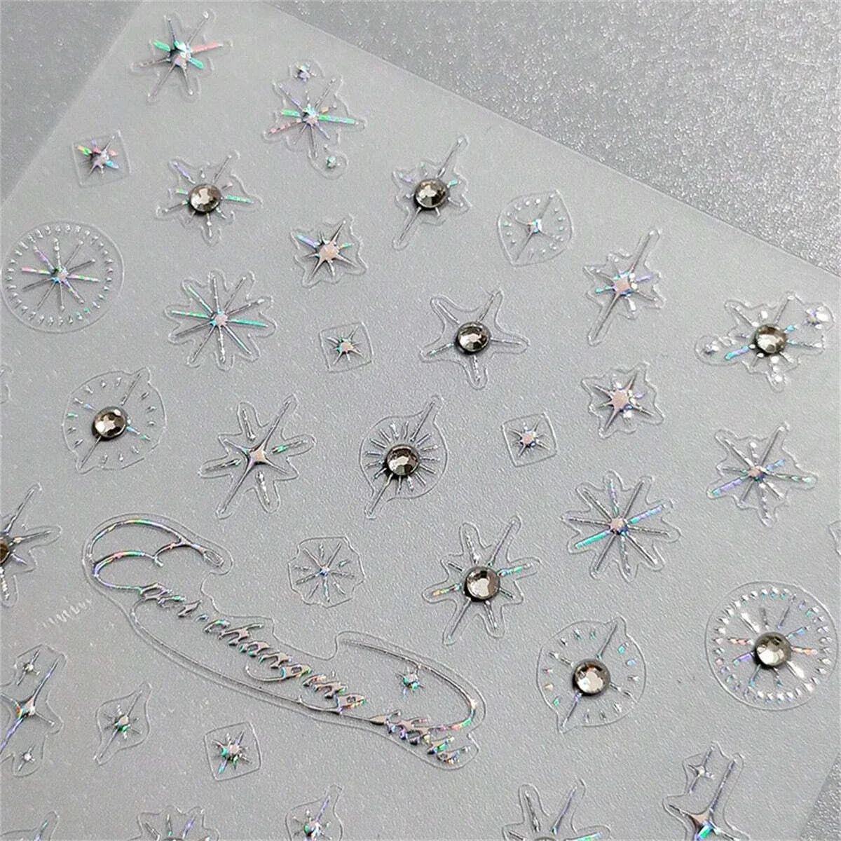 1pcs 5D Rhinestones Japanese Retro Wave Nail Art Stickers Gold Silver Self Adhesive Transfer Nail Decorations Slider Decals DIY