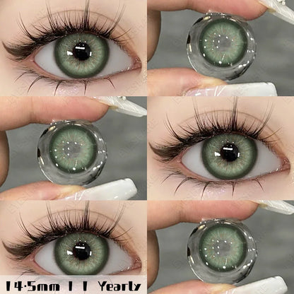 Aichashi 2pcs New Colored Contacts Lenses for Eyes Brown Eyes Contact Lenses Fashion Blue Eye Lens Yearly Makeup Contacts 14.5mm