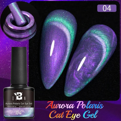 Aichashi 7.5ml Double Light Reflective Magnetic Gel Sparkling Rainbow Soak Off Semi Permanent Nail Art Disco Flashing Cat Eye Gel