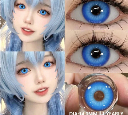 Aichashi 1 Pair Fashion Pink Cosplay Anime Lenses Color Contact Lenses for Eyes Cosmetics Purple Lenses Yearly Eye Contact Lens