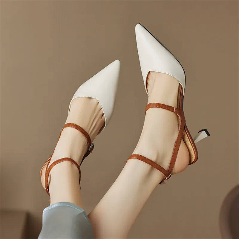 Aichashi New Sheep Suede Summer Sandals Pointed Toe Sandals Shoes for Women Handmade Women Sandals Zapatos De Mujer Gladiator Shoes