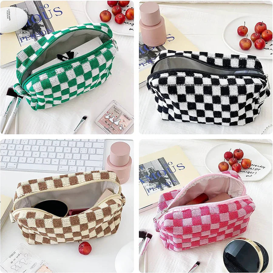 Aichashi BACK TO SCHOOL OUTFIT Cute Pencil Case Storage bag Cosmetic Bag Large capacity Knitting INS Korean Stationery school Supplies