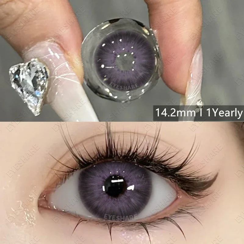 Aichashi 1 Pair New Fashion Blue Color Contact Lenses for Eyes Natural Brown Eyes Contacts Lenses Yearly Gray Colorful Eyes Lens