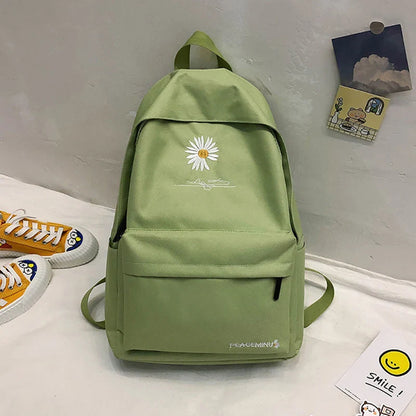 Daisy Printed Backpack Unisex Small Schoolbag For Teenagers Fashionable Canvas Backpacks Portable Travel Bag Student School Bags