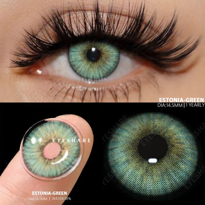 Aichashi 1 Pair Colored Contact Lenses for Eyes Blue Contact Lenses Yearly Beautiful Pupils Fashion Contact Lenses Green Lenses