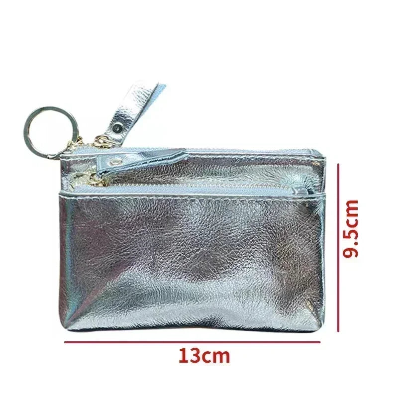 aichashi Women Clutch Mini Coin Purse Genuine Leather Wallet Credit Card Cash Holder Small Money Bag Female Zipper Storage Bags Pouch