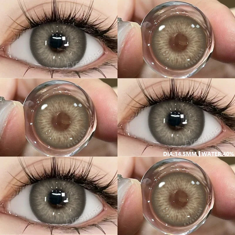 Aichashi 1pair Natural Color Contact Lenses for Eyes Gray Pupils Lens Blue Lenses Beautiful Pupil Yearly Makeup Green Eye Lenses