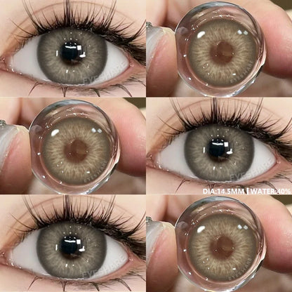 Aichashi 1pair Natural Color Contact Lenses for Eyes Gray Pupils Lens Blue Lenses Beautiful Pupil Yearly Makeup Green Eye Lenses