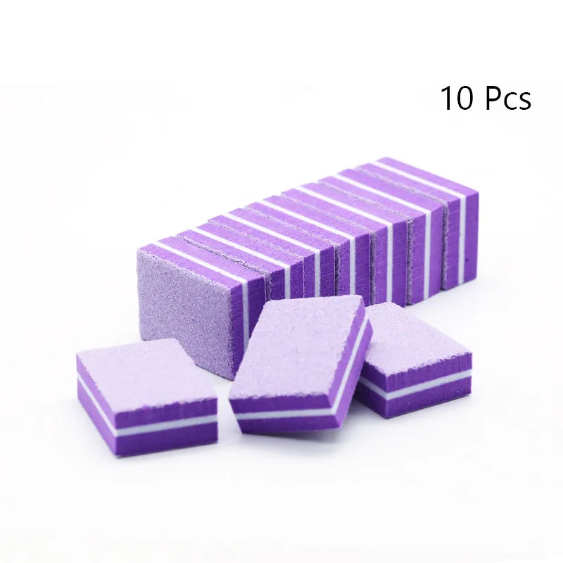 50Pc Professional Mini Nail Art buffer 100/180 Sandpaper Manicure Care File Sanding Polishing Nails File Grinding Equipment Tool