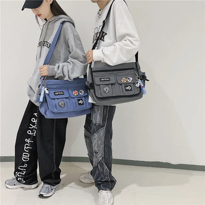 Aichashi Harajuku Men Nylon Crossbody Bags for Women Messenger Bag Girls School Book Bags Youth Canvas Handbags Shoulder Bag Sac Bolsas