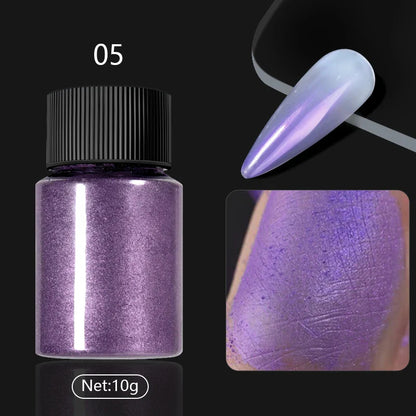 Aichashi Gradient Powder Pigment Pearl Rubbing on Nail Art Glitter Dust Aurora On Manicure Decoration Mirror Rubbing Neon Dust