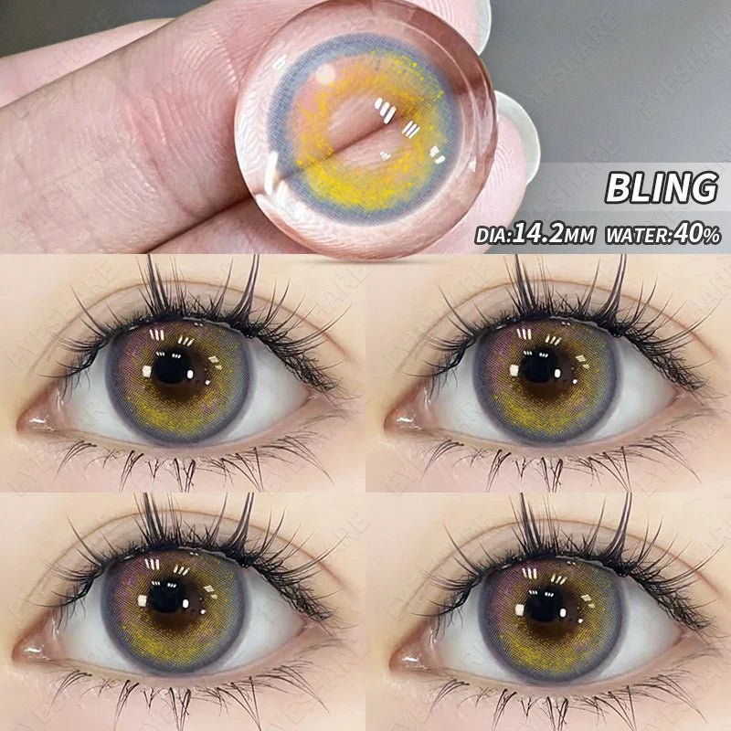 Aichashi 1 Pair Colorcon Korean Lenses Color Contact Lenses for Eyes Purple Lenses Blue Eye Lenses Brown Lenses Yearly Contacts