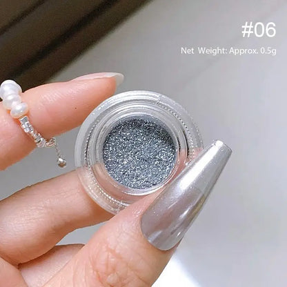 Aichashi Gradient Powder Pigment Pearl Rubbing on Nail Art Glitter Dust Aurora On Manicure Decoration Mirror Rubbing Neon Dust