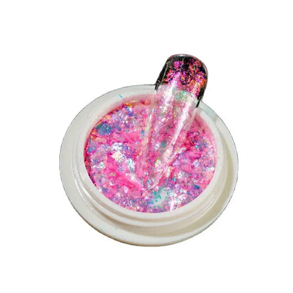 0.2g/jar Aurora Chrome Unicorn Nail Pigment Rainbow Mirror mermaid Nail Art Powder With 1-Sponge-Stick Unicorn Mirror Powder F-t