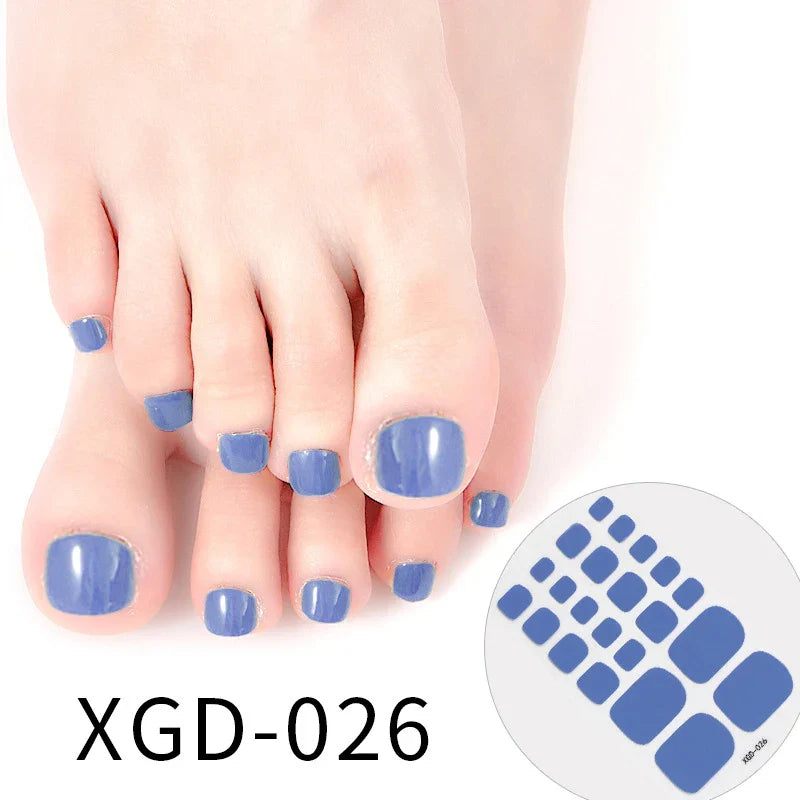 Aichashi 22 Tips Toe Nail Wraps Full Cover Nails Sticker Art Decorations Manicure Nail Vinyls Adhesive Nails Deco For Women Girls DIY