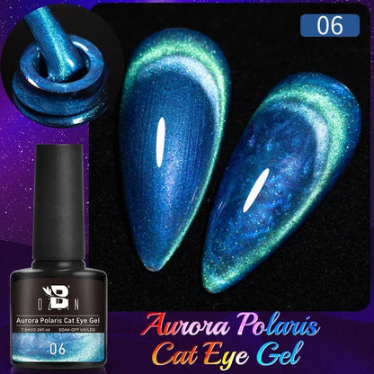 Aichashi 7.5ml Double Light Reflective Magnetic Gel Sparkling Rainbow Soak Off Semi Permanent Nail Art Disco Flashing Cat Eye Gel