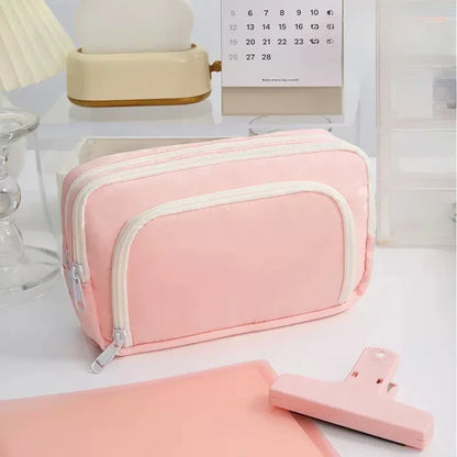 Aichashi BACK TO SCHOOL Large Capacity Pencil Bag Aesthetic School Cases Girl Korean Stationery Holder Bag Pen Case Students School Supplies  Pencil Bag